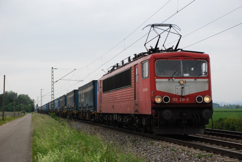 155 219 mit TEC 40139 am 22.05.2008 bei Offenburg.