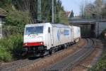crossrail/14902/185-581-mit-dgs-40163-am 185 581 mit DGS 40163 am 12.04.2008 in Offenburg.