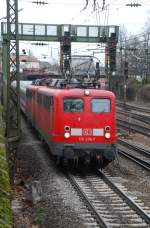 110 236 und 115 383 mit PbZ 1959 am 12.03.2009 in Offenburg.