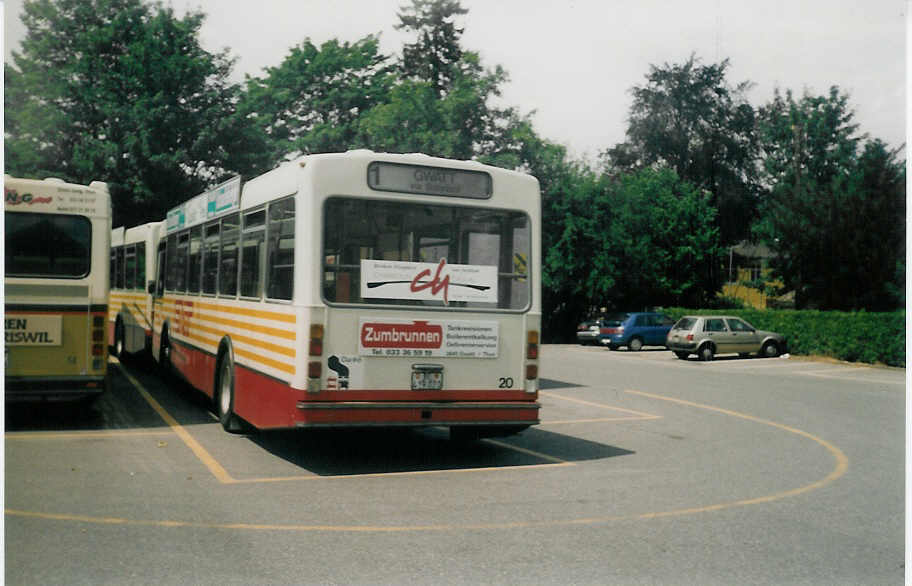 (014'202) - SAT Thun - Nr. 20/BE 419'020 - Volvo/Lauber am 19. Juni 1996 bei der Schiffl�ndte Thun