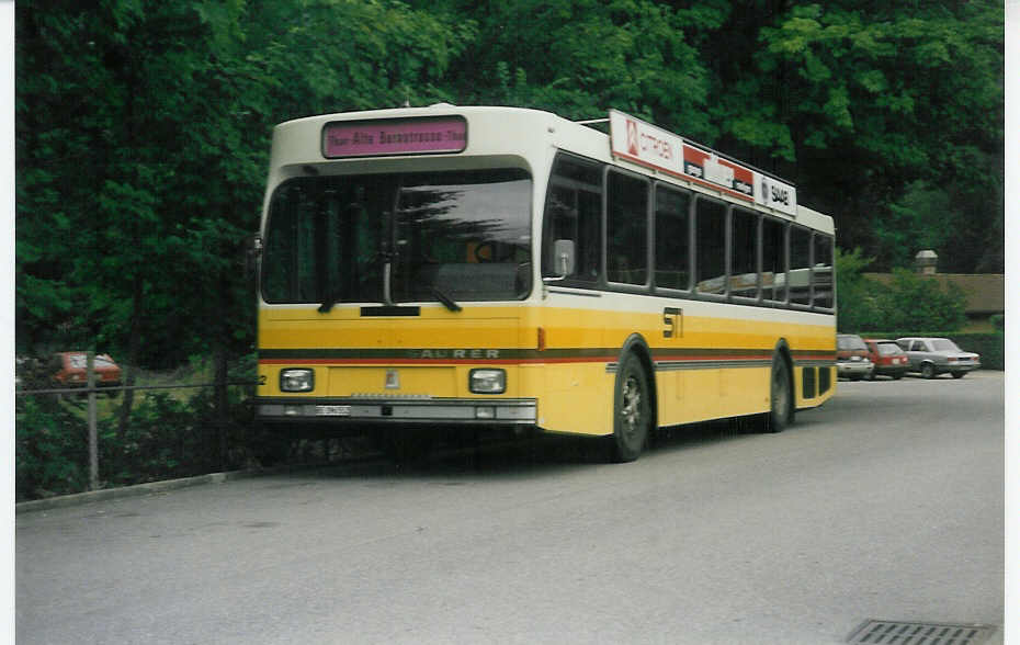 (014'928) - STI Thun - Nr. 52/BE 396'552 - Saurer/R&J am 4. September 1996 bei der Schiffl�ndte Thun