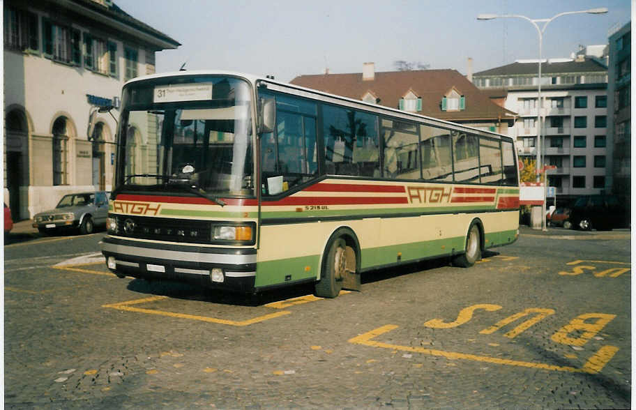 (016'328) - ATGH Heiligenschwendi - Nr. 2/BE 26'532 - Setra am 13. M�rz 1997 beim Bahnhof Thun