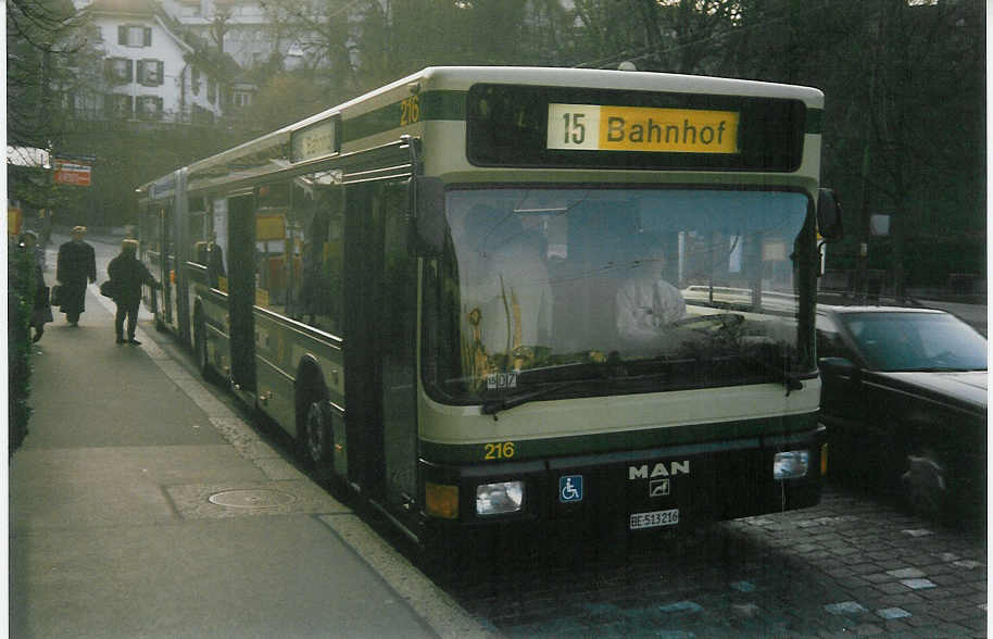 (016'623) - SVB Bern - Nr. 216/BE 513'216 - MAN am 26. M�rz 1997 in Bern, B�rengraben