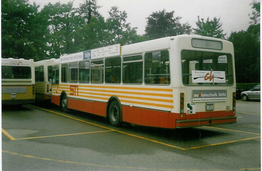 (019'303) - STI Thun - Nr. 33/BE 419'033 - Volvo/R&J (ex SAT Thun Nr. 33) am 7. September 1997 bei der Schiffl�ndte Thun