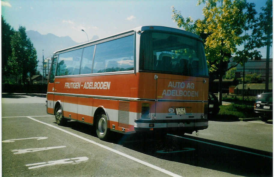(019'629) - AFA Adelboden - Nr. 10/BE 26'774 - Setra (ex Fr�hlich, Z�rich) am 1. Oktober 1997 in Thun, Seestrasse