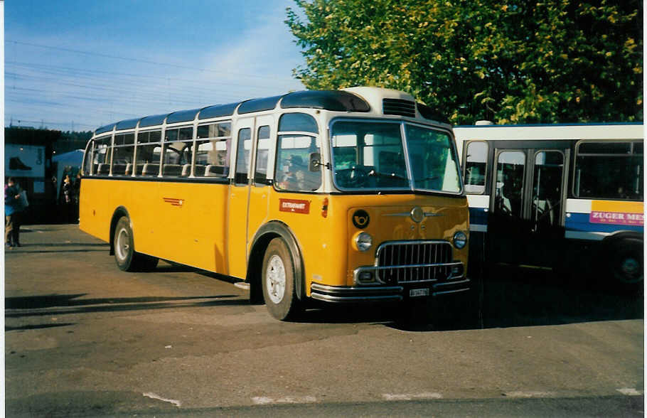(020'414) - Lambach, M�riken - AG 147'760 - FBW/FHS (ex Hotz, Rickenbach bei Wil/TG; ex P 24'079; ex P 21'579) am 25. Oktober 1997 beim Bahnhof Brugg (75 Jahre PAH Voegtlin-Meyer)
