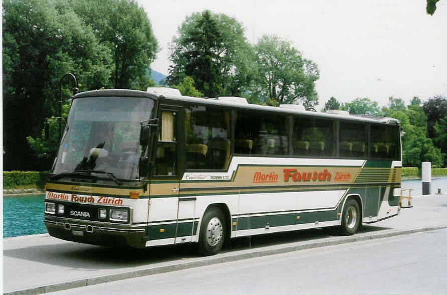 (023'013) - Fausch, Z�rich - ZH 345'749 - Scania/Auw�rter am 27. Mai 1998 bei der Schiffl�ndte Thun