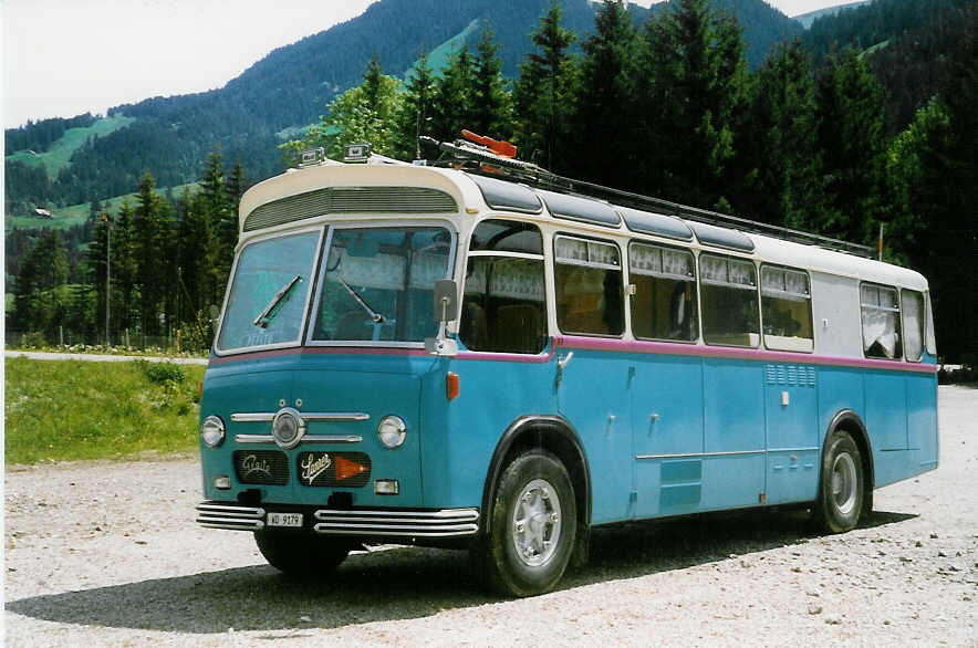 (023'104) - Pittet, Aigle - VD 9179 - Saurer/Saurer (ex M+79'518; ex P 24'137; ex P 21'737) am 1. Juni 1998 beim Schwarzsee