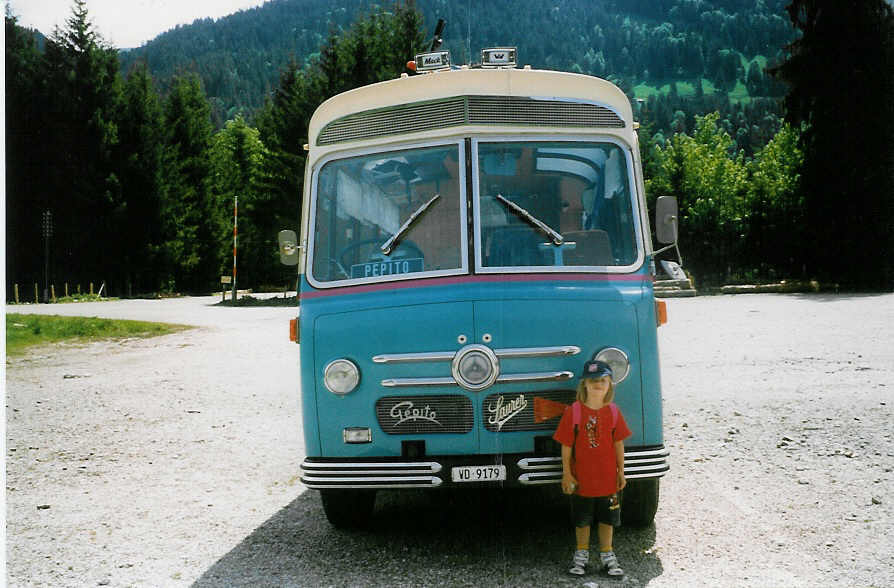 (023'105) - Pttet, Aigle - VD 9179 - Saurer/Saurer (ex M+79'518; ex P 24'137; ex P 21'737) am 1. Juni 1998 beim Schwarzsee