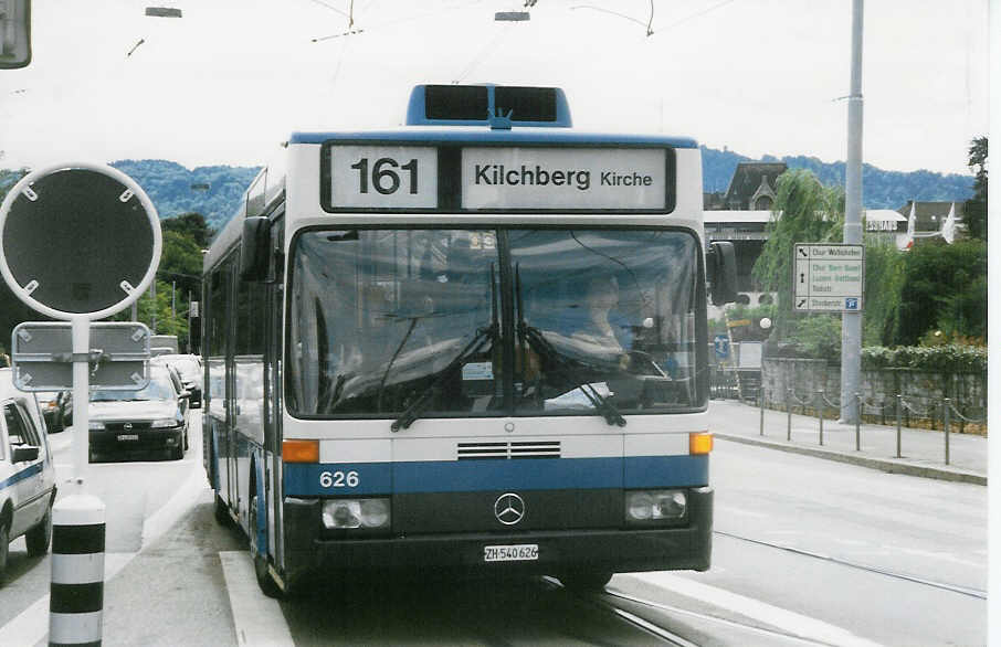 (024'032) - VBZ Z�rich - Nr. 626/ZH 540'626 - Mercedes am 11. Juli 1998 in Z�rich, B�rkliplatz