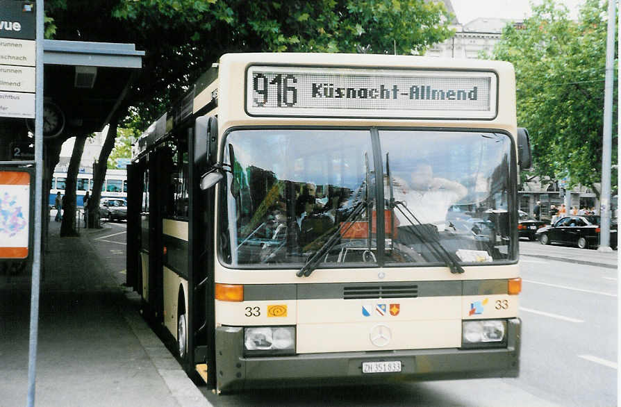 (024'104) - AZZK Zollikon - Nr. 33/ZH 351'833 - Mercedes am 11. Juli 1998 in Z�rich, Bellevueplatz
