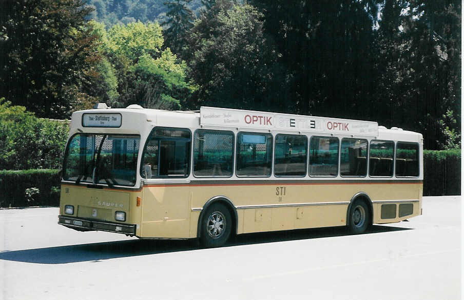 (025'112) - STI Thun - Nr. 58/BE 413'458 - Saurer/R&J am 8. August 1998 bei der Schiffl�ndte Thun