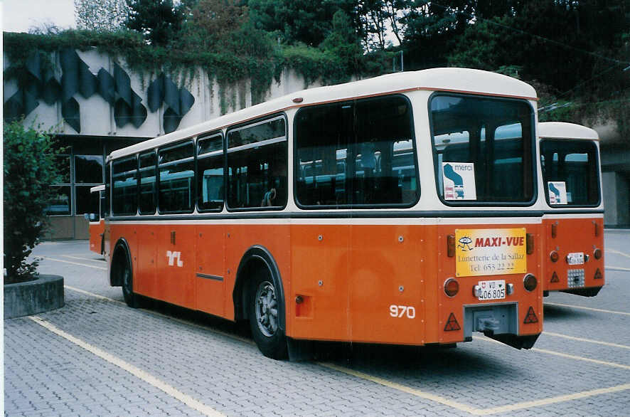 (025'711) - TL Lausanne - Nr. 970/VD 406'805 - Rochat/Lauber Personenanh�nger am 22. August 1998 in Lausanne, D�p�t Borde