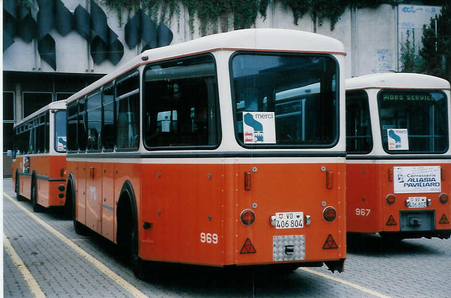 (025'712) - TL Lausanne - Nr. 969/VD 406'804 - Rochat/Lauber Personenanh�nger am 22. August 1998 in Lausanne, D�p�t Borde