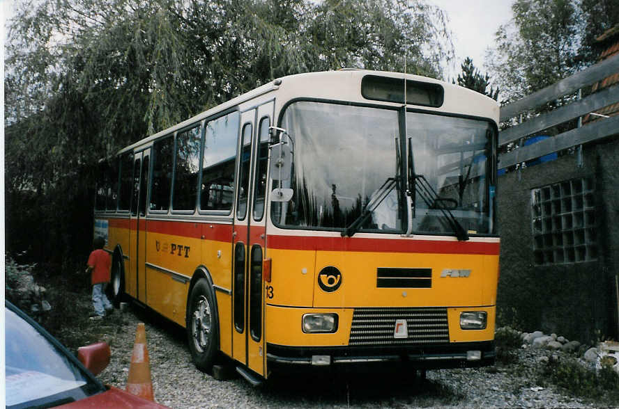 (026'114) - AAGU Altdorf - Nr. 13 - FBW/R&J am 5. September 1998 in B�tzberg, Heiniger