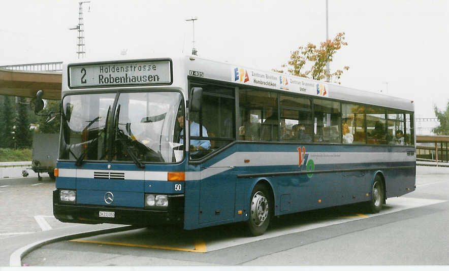 (026'310) - VZO Gr�ningen - Nr. 50/ZH 233'050 - Mercedes am 3. Oktober 1998 beim Bahnhof Wetzikon