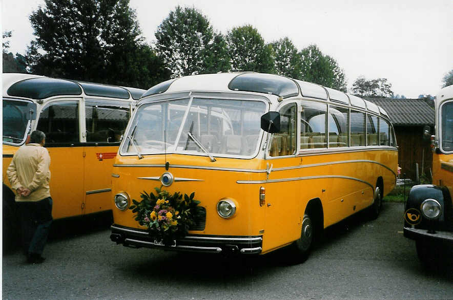 (026'317) - Langenegger A., W�denswil - ZH 291'216 - Saurer/R&J (ex ASKA Aeschi Nr. 14) am 3. Oktober 1998 in R�ti, Sonnenplatz