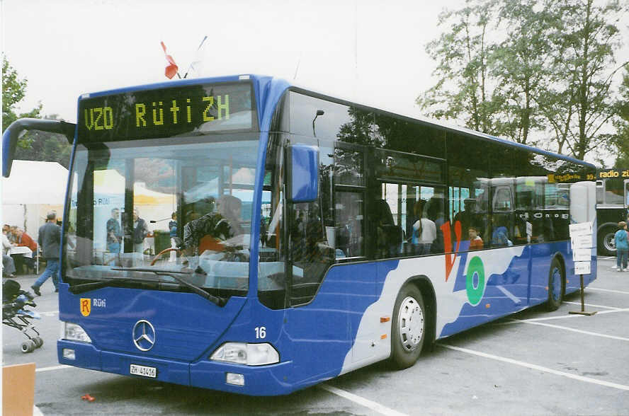 (026'530) - VZO Gr�ningen - Nr. 16/ZH 41'416 - Mercedes am 3. Oktober 1998 in R�ti, Sonnenplatz