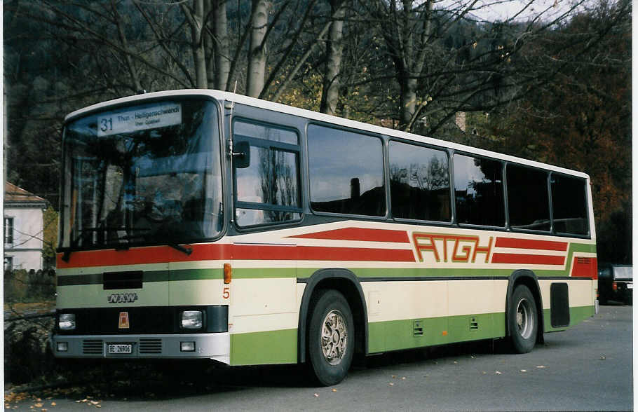 (027'810) - ATGH Heiligenschwendi - Nr. 5/BE 26'906 - NAW/R&J am 8. November 1998 bei der Schiffl�ndte Thun