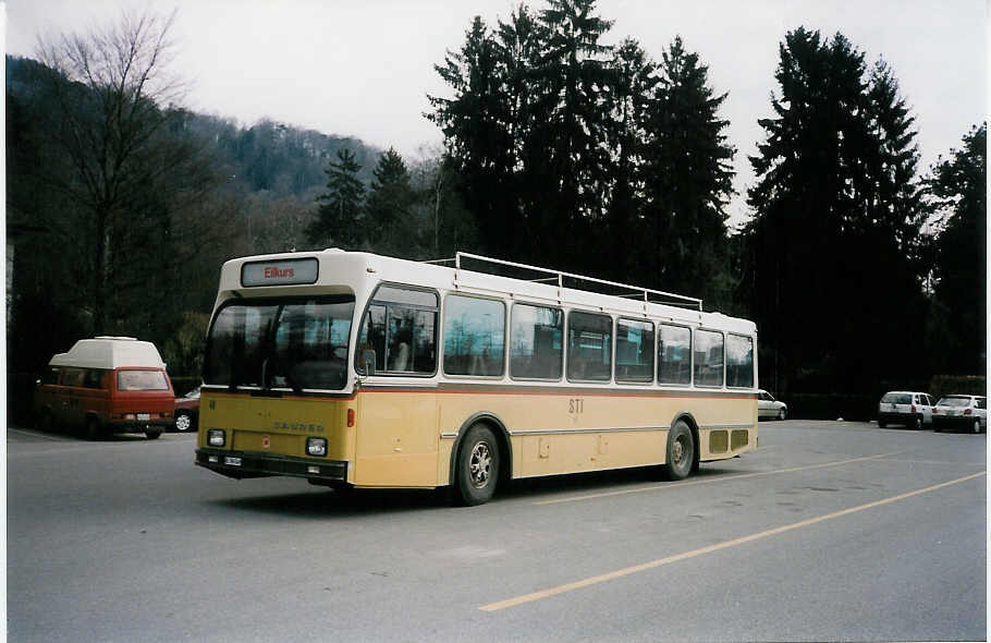 (030'307) - STI Thun - Nr. 49/BE 396'549 - Saurer/R&J am 20. M�rz 1999 bei der Schiffl�ndte Thun