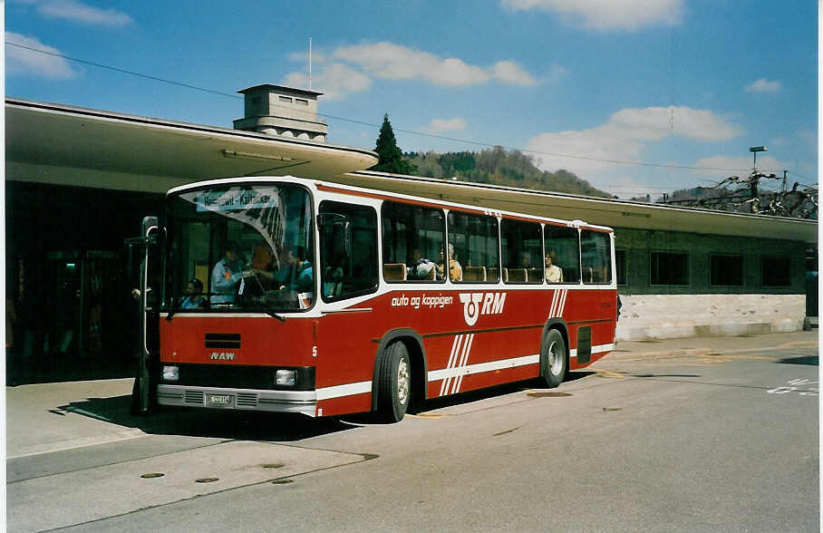 (030'807) - AAGK Koppigen - Nr. 5/BE 122'014 - NAW/Lauber (ex D�hler, Burgdorf Nr. 81) am 10. April 1999 beim Bahnhof Burgdorf