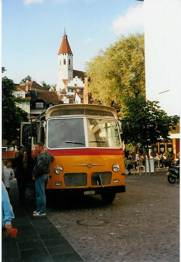 (032'219) - Brunner, Thun - BE 4096 U - FBW/Hess (ex Bischofberger, Heerbrugg; ex P 24'164) am 22. Juni 1999 in Thun, B�lliz