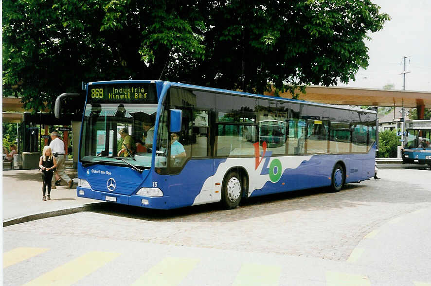 (032'423) - VZO Gr�ningen - Nr. 15/ZH 292'107 - Mercedes am 26. Juni 1999 beim Bahnhof Wetzikon