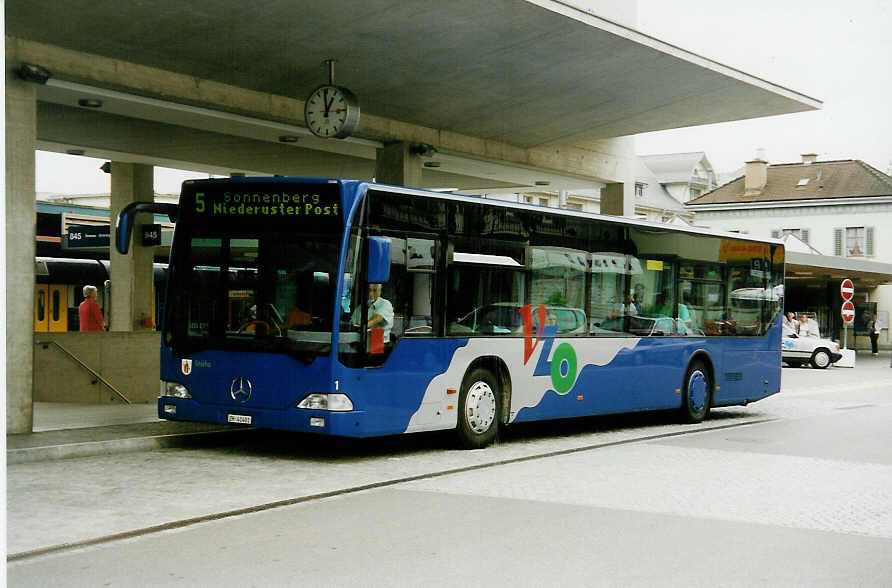 (032'425) - VZO Gr�ningen - Nr. 1/ZH 41'401 - Mercedes am 26. Juni 1999 beim Bahnhof Uster