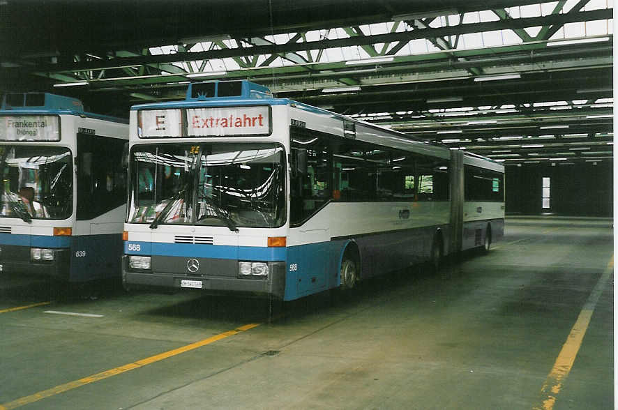 (032'436) - VBZ Z�rich - Nr. 568/ZH 540'568 - Mercedes am 26. Juni 1999 in Z�rich, Garage Hardau