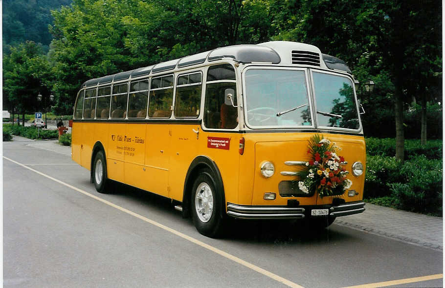 (032'635) - Oldie-Tours Z�risee, Wollerau - Nr. 21/SZ 10'476 - Saurer/Saurer (ex Marchetti, Airolo; ex P 24'119) am 26. Juni 1999 in Bad Ragaz, Kurzentrum