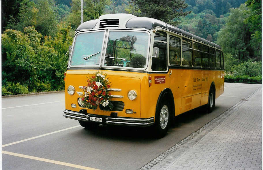(032'636) - Oldie-Tours Z�risee, Wollerau - Nr. 21/SZ 10'476 - Saurer/Saurer (ex Marchetti, Airolo; ex P 24'119) am 26. Juni 1999 in Bad Ragaz, Kurzentrum