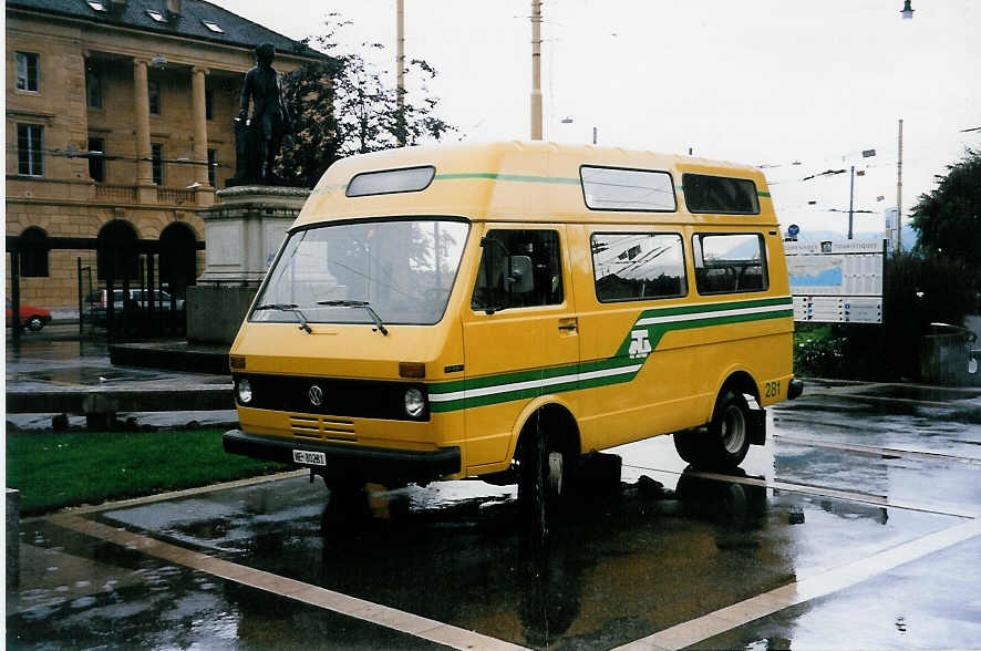 (033'235) - TN Neuch�tel - Nr. 281/NE 80'281 - VW/Hess am 6. Juli 1999 in Neuch�tel, Place Pury