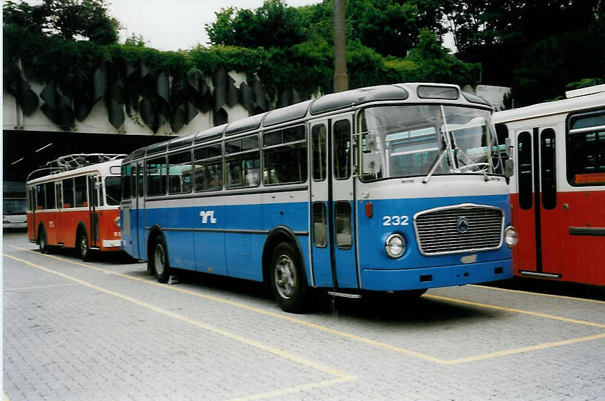 (033'413) - TL Lausanne - Nr. 232 - Saurer/Hess (ex Roth, Chur) am 7. Juli 1999 in Lausanne, D�p�t Borde