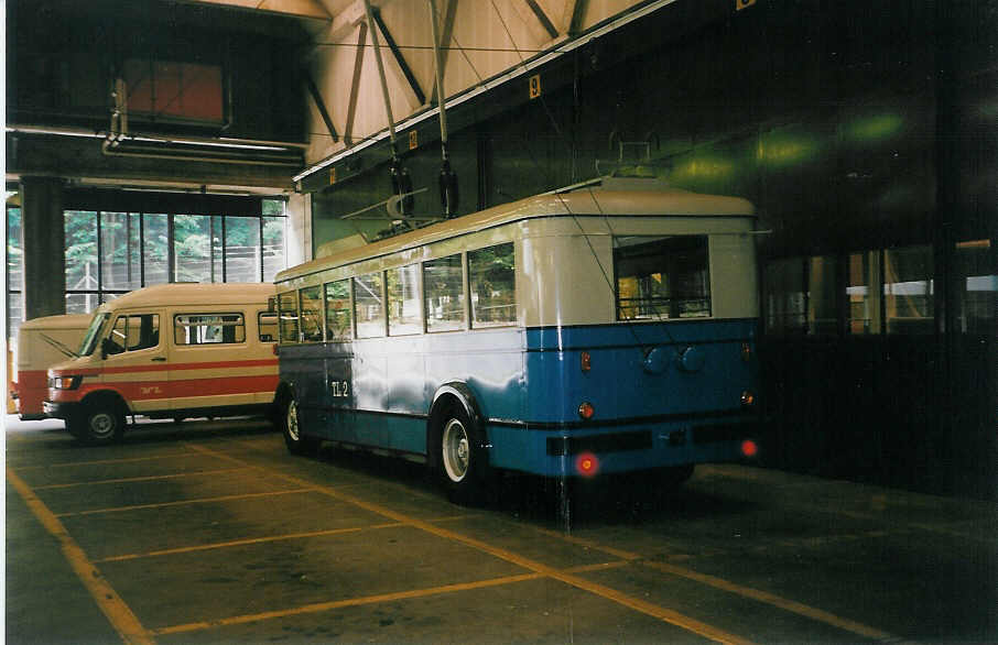 (033'432) - TL Lausanne - Nr. 2 - FBW/Eggli Trolleybus (ex Nr. 3) am 7. Juli 1999 in Lausanne, D�pot Borde