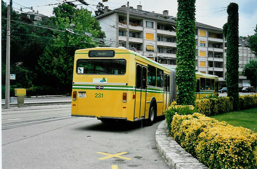 (035'220) - TN Neuch�tel - Nr. 231/NE 84'231 - Volvo/Van Hool am 8. August 1999 in Neuch�tel, D�p�t
