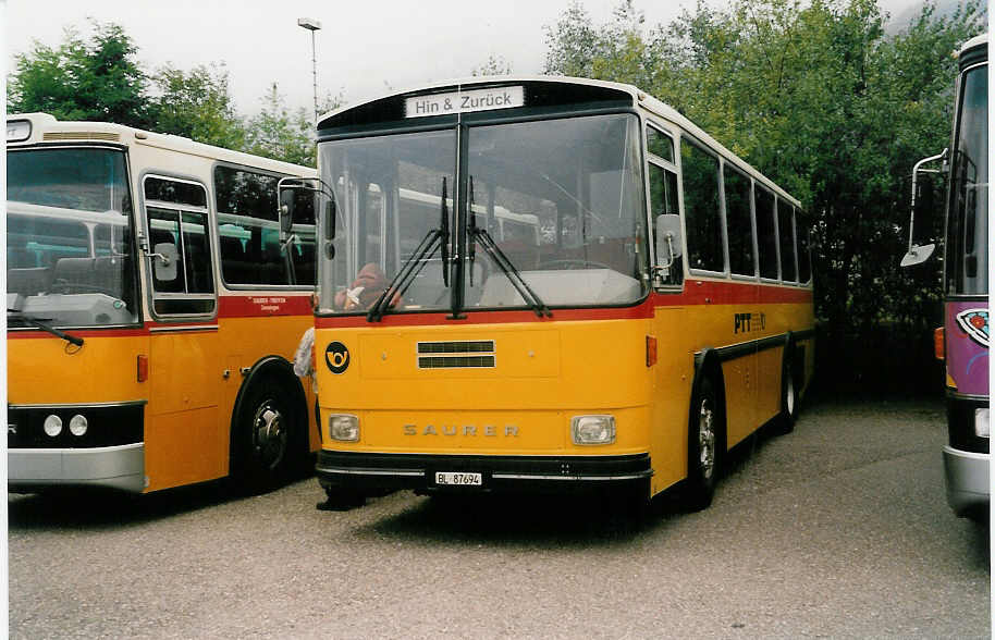 (035'836) - Ziegler, Pratteln - BL 87'694 - Saurer/T�scher (ex P 24'265) am 28. August 1999 in Oensingen, Saurertreffen