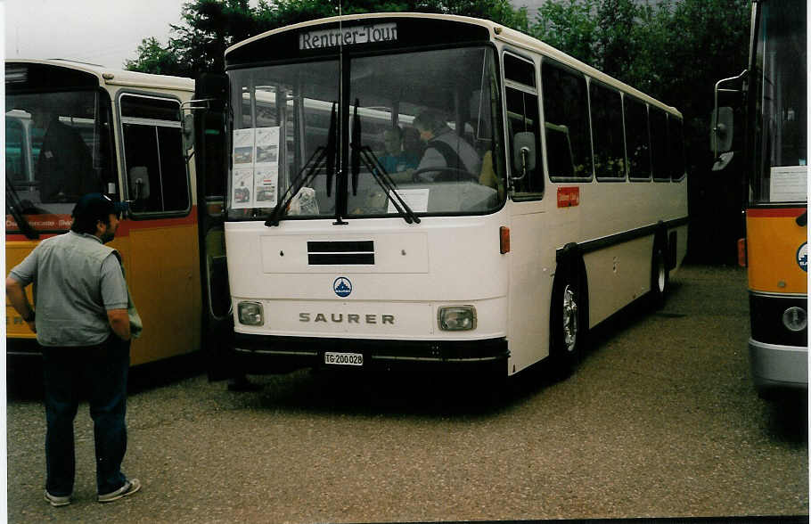 (035'902) - Braun, Aadorf - TG 200'028 - Saurer/T�scher (ex P 24'294) am 28. August 1999 in Oensingen, Saurertreffen