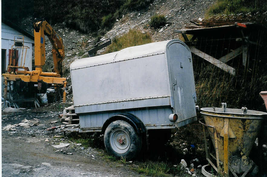 (037'306) - Schranz, Adelboden - Nr. 4 - Aebi Gep�ckanh�nger (ex AFA Adelboden Nr. 4) am 10. Oktober 1999 in Adelboden, Margeli