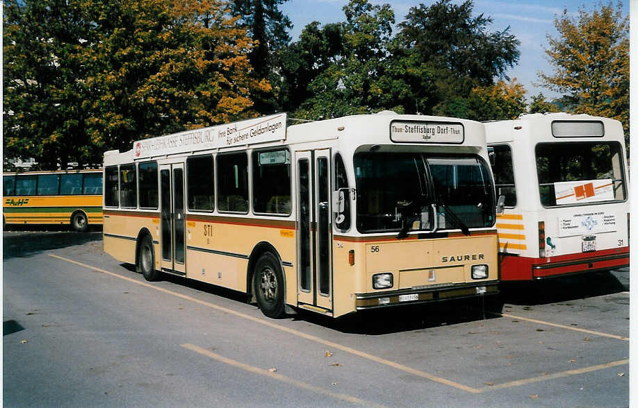 (037'408) - STI Thun - Nr. 56/BE 413'456 - Saurer/R&J am 20. Oktober 1999 bei der Schiffl�ndte Thun