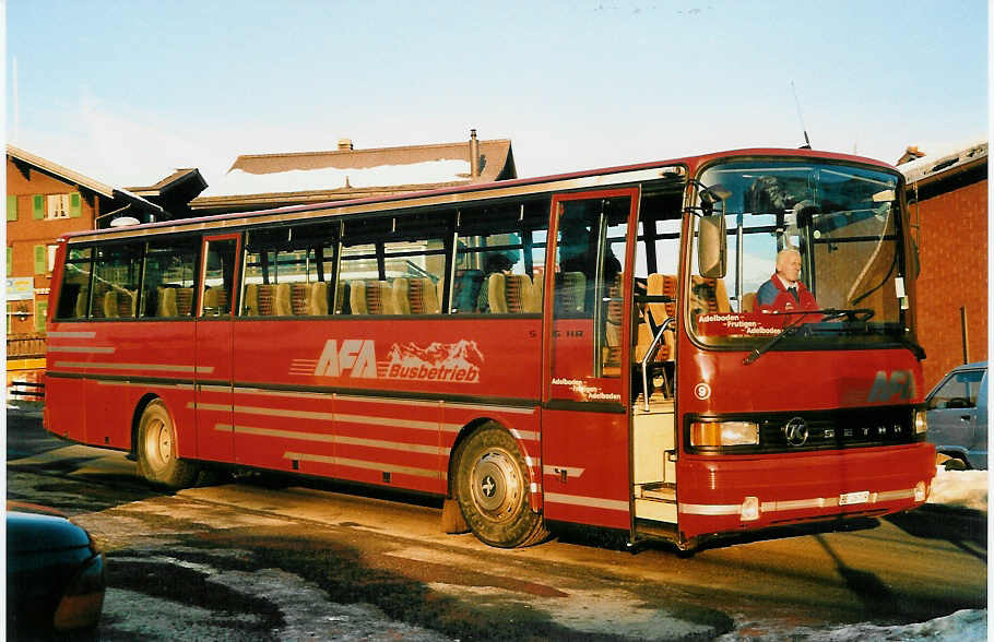 (038'818) - AFA Adelboden - Nr. 9/BE 26'709 - Setra am 16. Januar 2000 in Adelboden, M�hleport