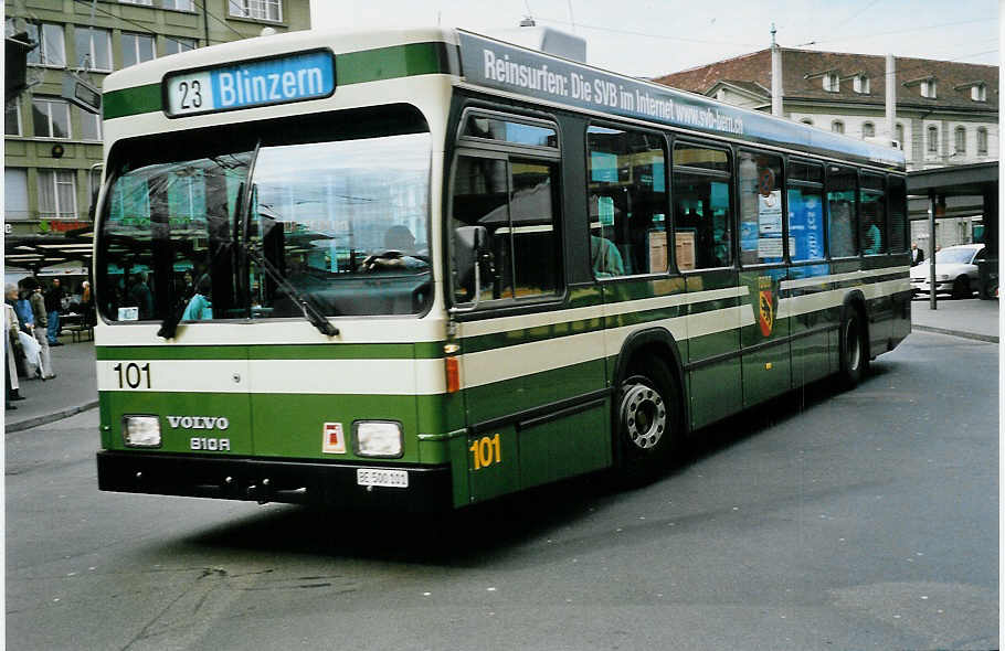 (039'613) - SVB Bern - Nr. 101/BE 500'101 - Volvo/R&J am 14. M�rz 2000 beim Bahnhof Bern