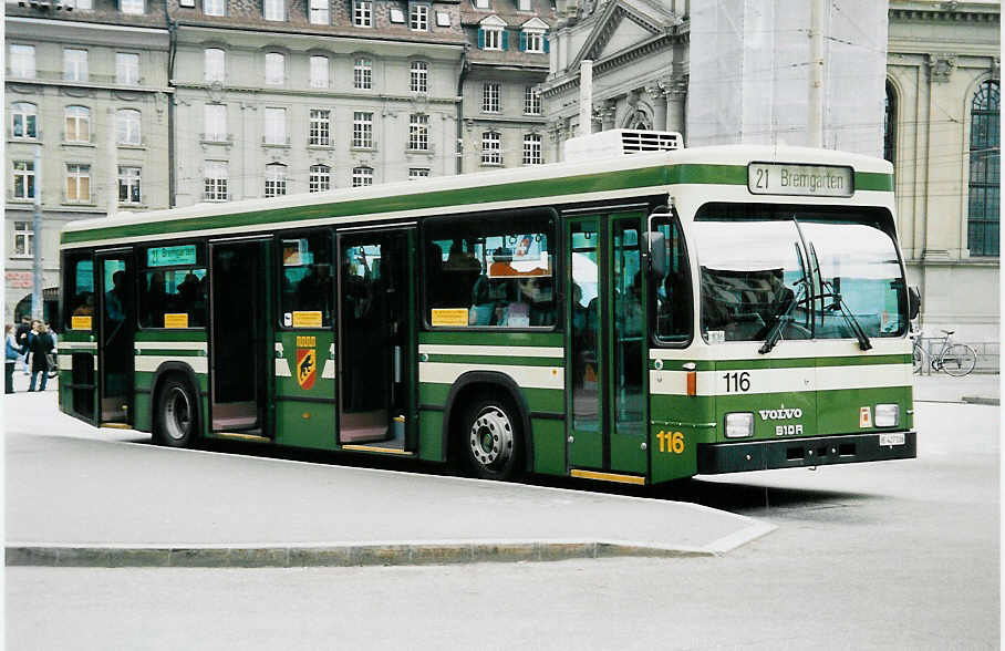 (039'713) - SVB Bern - Nr. 116/BE 427'116 - Volvo/R&J am 14. M�rz 2000 beim Bahnhof Bern