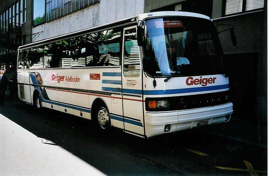 (040'712) - Geiger, Adelboden - Nr. 1/BE 27'928 - Setra am 1. Juni 2000 in Z�rich, Kongresshaus
