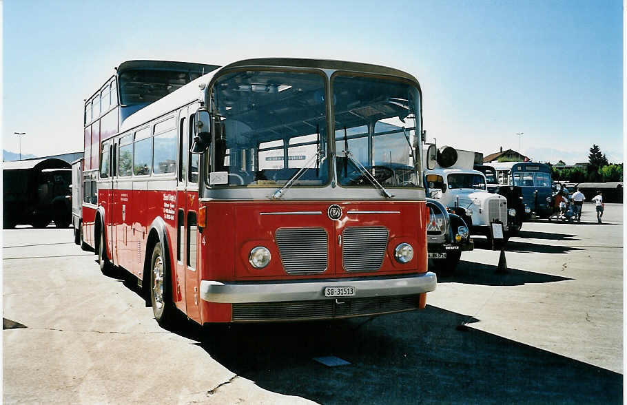 (040'937) - Wespe, Altst�tten - Nr. 4/SG 31'513 - FBW/Vetter-R&J Anderthalbdecker (ex AFA Adelboden Nr. 4) am 18. Juni 2000 in Hinwil, AMP
