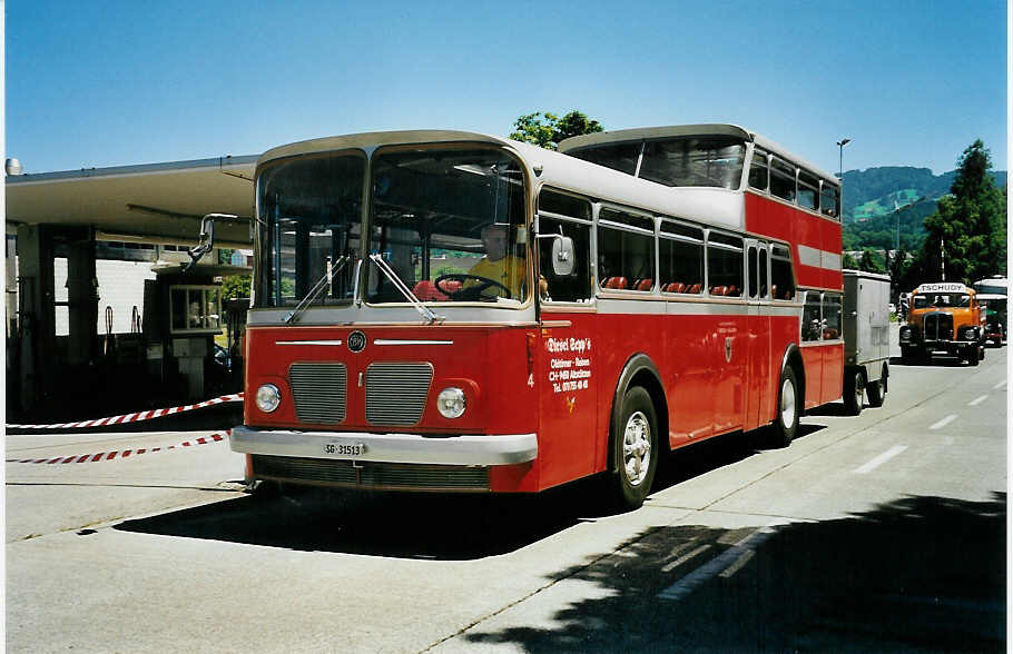 (041'227) - Wespe, Altst�tten - Nr. 4/SG 31'513 - FBW/Vetter-R&J Anderthalbdecker (ex AFA Adelboden Nr. 4) am 18. Juni 2000 in Hinwil, AMP