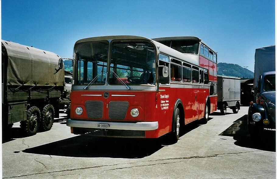 (041'304) - Wespe, Altst�tten - Nr. 4/SG 31'513 - FBW/Vetter-R&J Anderthalbdecker (ex AFA Adelboden Nr. 4) am 18. Juni 2000 in Hinwil, AMP