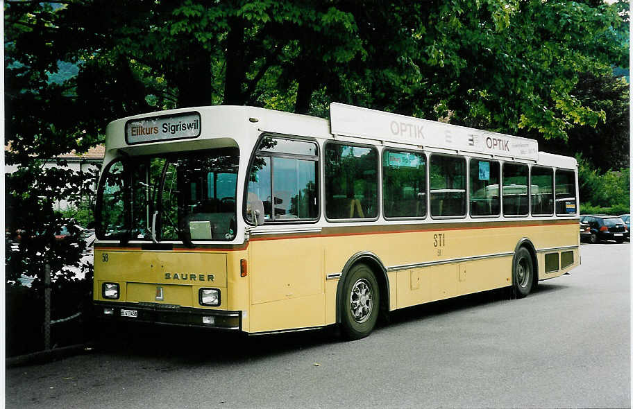 (042'636) - STI Thun - Nr. 58/BE 413'458 - Saurer/R&J am 21. August 2000 bei der Schiffl�ndte Thun