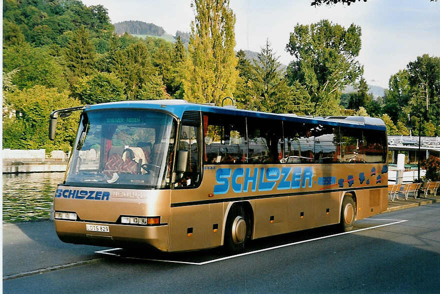 (043'221) - Aus Deutschland: Schlozer, Schopfheim - L�-S 829 - Neoplan am 15. September 2000 bei der Schiffl�ndte Thun