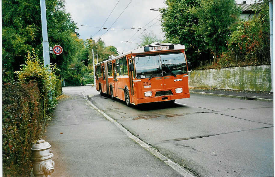 (043'405) - SVB Bern - Nr. 296/BE 337'296 - FBW/Hess (ex TPG Gen�ve Nr. 119) am 2. Oktober 2000 in Bern, B�mpliz