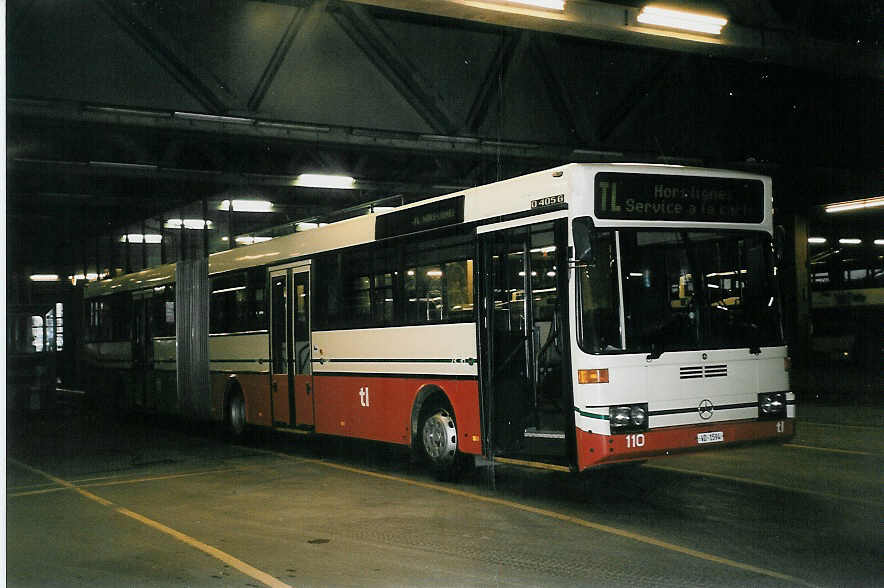 (045'332) - TL Lausanne - Nr. 110/VD 1594 - Mercedes (ex VR La Chaux-de-Fonds Nr. 82) am 11. M�rz 2001 in Lausanne, D�p�t Borde